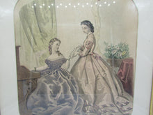 Charger l&#39;image dans la galerie, gravures de mode XIXème siècle encadrées bois doré
