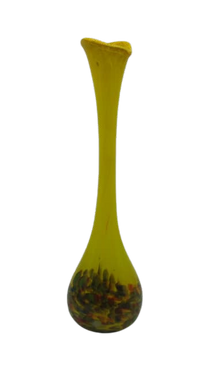 ancien vase soliflore verre clichy jaune et multicouleurs