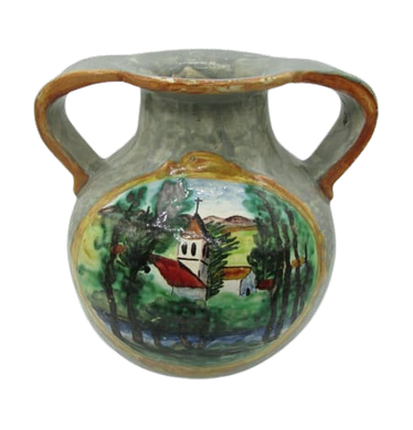 Louis Baude Montigny sur Loing vase boule décor de deux paysages impressionniste